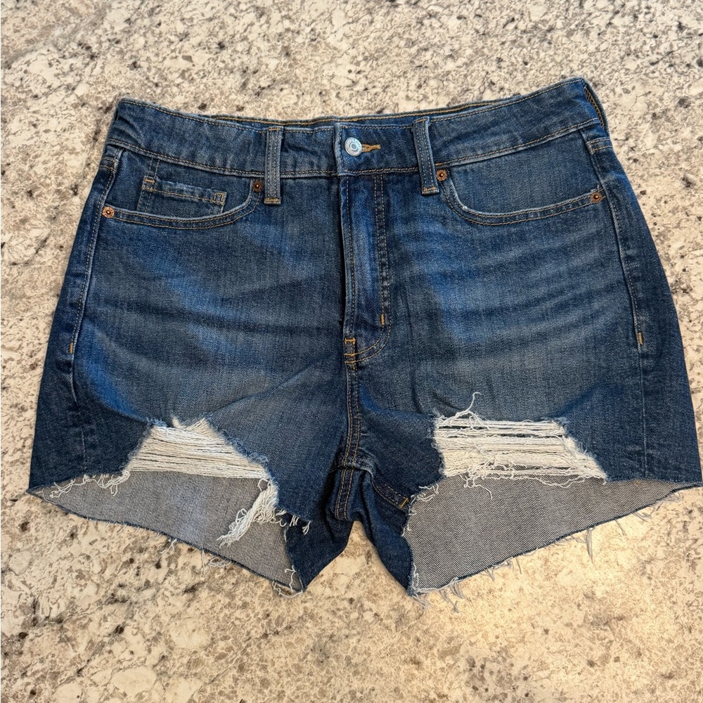 Old Navy Blue Jean Shorts Distressed Mid-Rise